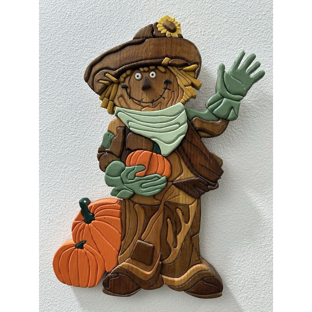 Halloween 19” Handmade Scarecrow Fall Pumpkins
